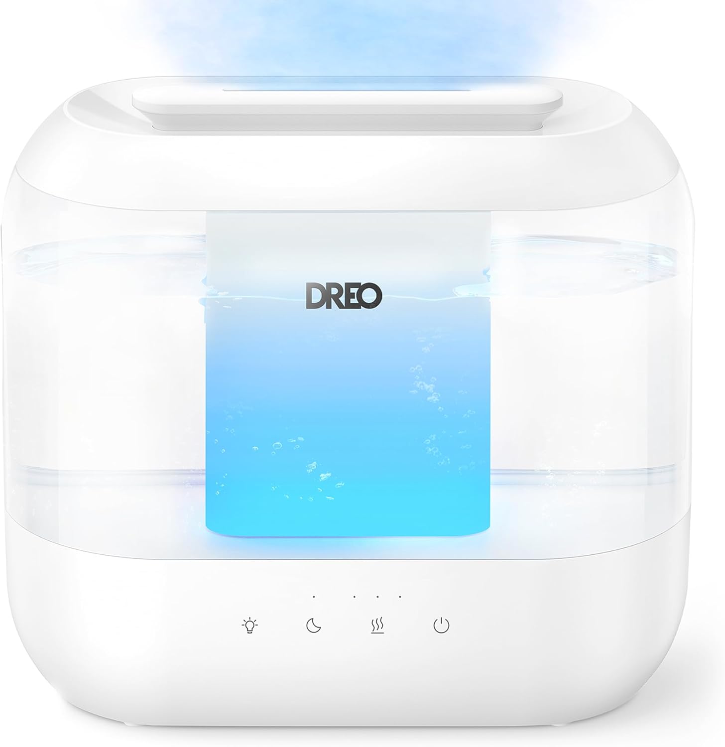 Dreo Humidificateurs pour la chambre à coucher, Humidificateur à vapeur froide surdimensionné de 4L avec diffuseur d'huile et veilleuse, 32H d'autonomie, Humidificateur silencieux pour la nurserie