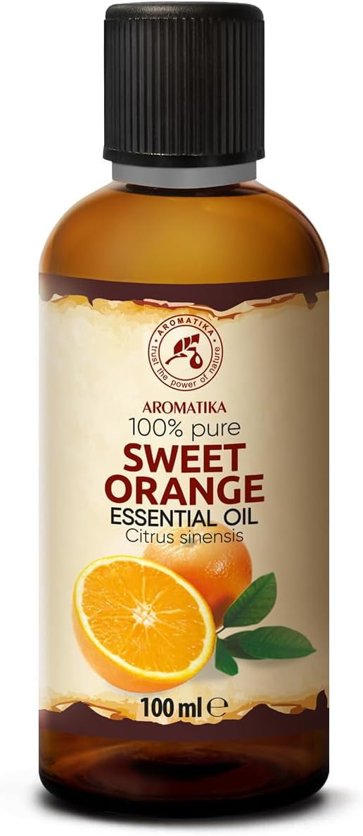 Huile Essentielle D’orange Douce 100 ml - Citrus Sinensis - Huile d’orange pour Diffuseur et Lampe Aroma - le Savon et les Bougies - Sauna - Parfums d’Intérieur - Arôme d’agrumes - Aromathérapie