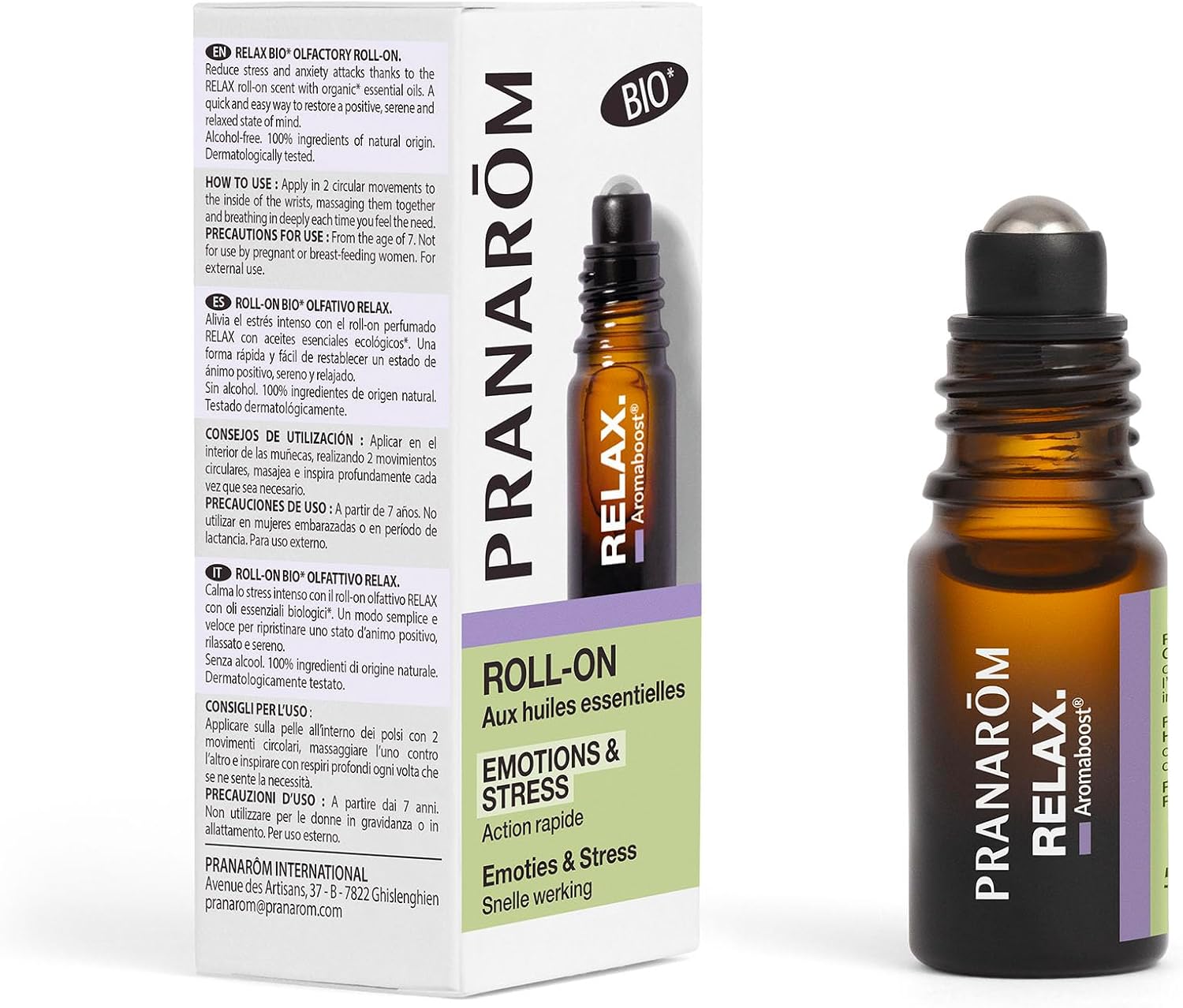 Pranarôm Aromaboost Relax Bio Roll-on Olfactif 5 ml
