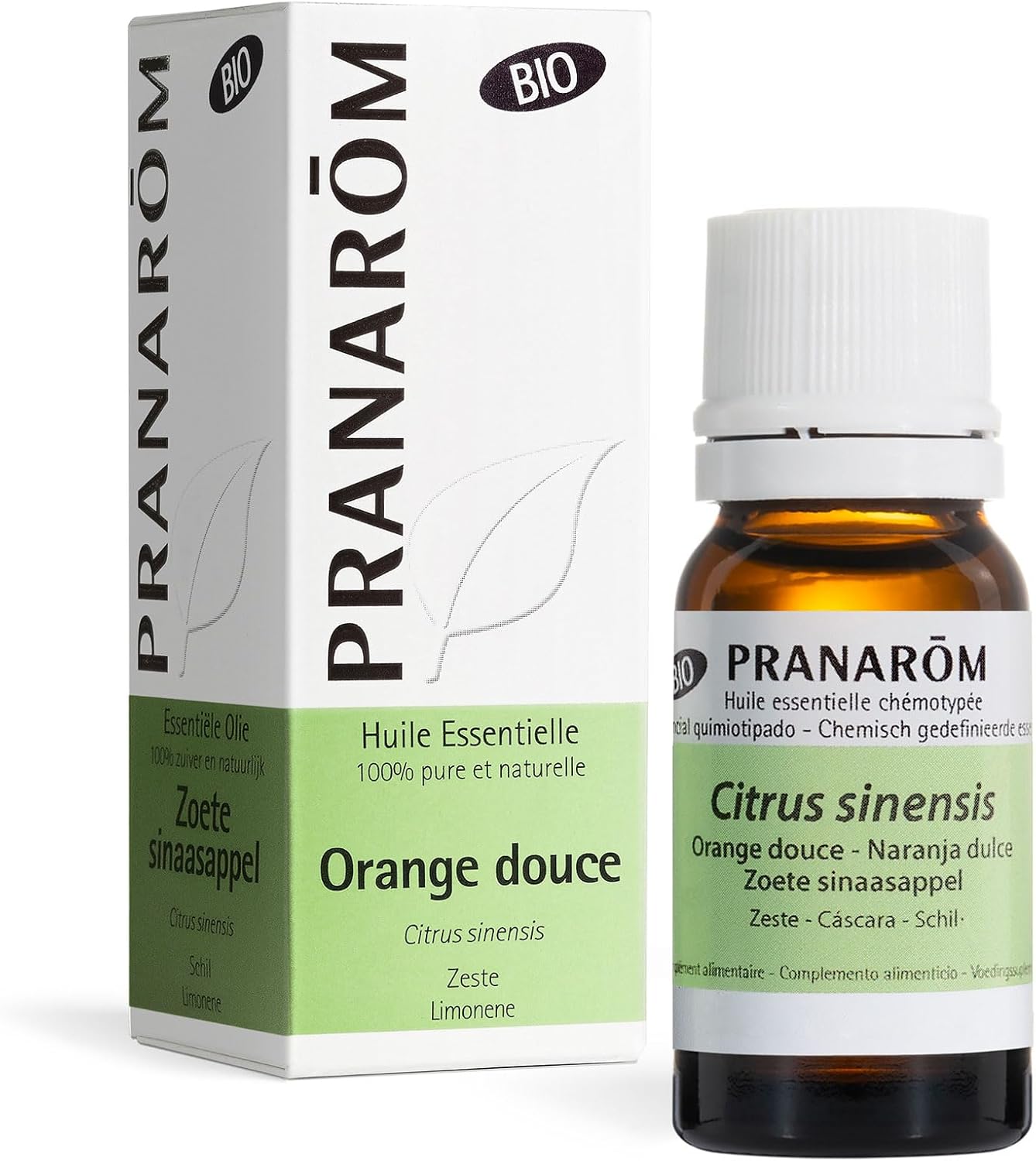 Pranarôm Huile Essentielle Orange Douce Bio Citrus sinensis Zeste HECT 10 ml