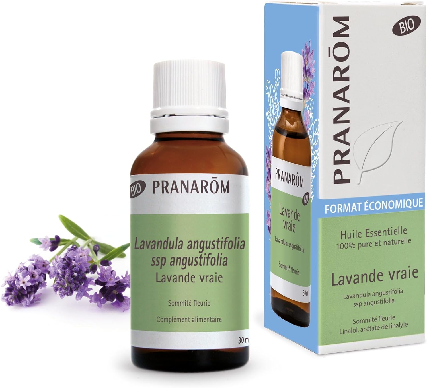 PRANARÔM - Lavande Vraie Bio - Huile Essentielle Chémotypée - Sommeil et Stress - 100% Pure Et Naturelle - HECT - 30 ml