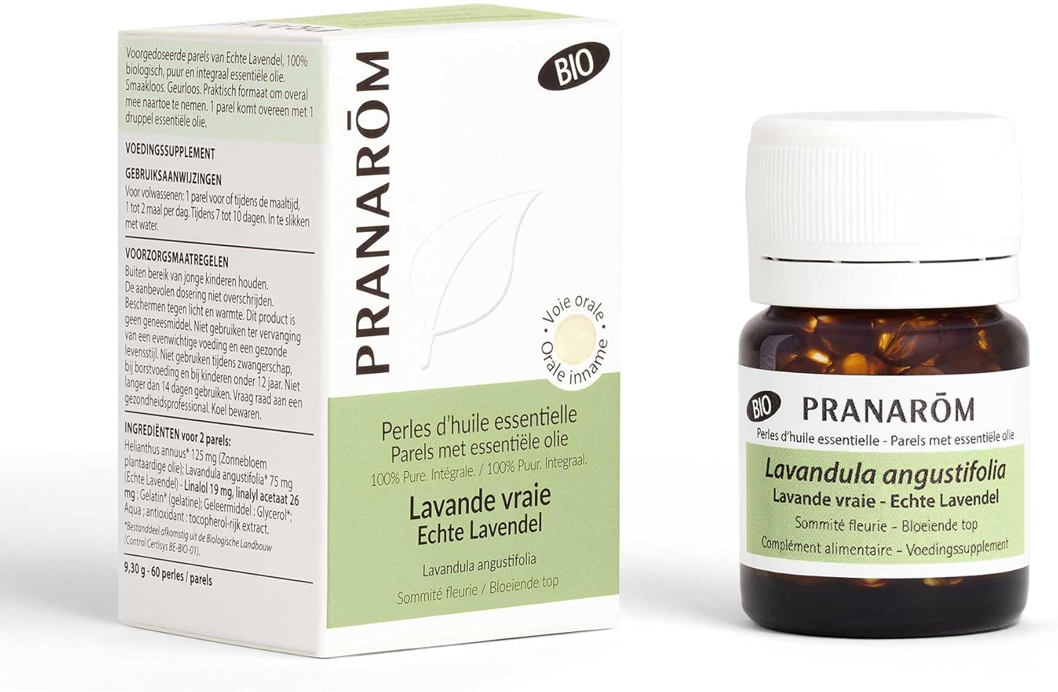 PRANARÔM - Perles De Lavande Vraie - Capsules Bio Prédosées À L’Huile Essentielle - Sommeil & Équilibre Émotionnel - 100% Pure Et Naturelle - HECT - 60 Perles