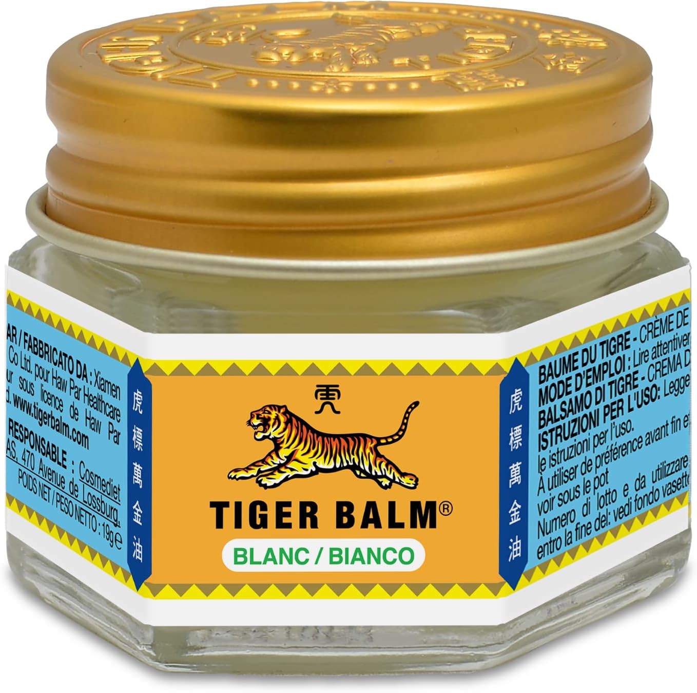 Tiger Balm - BAUME DU TIGRE Blanc - Baume à effet froid - Parfum mentholé - Pour sportifs, après l'effort ou en massage de la poitrine ou des tempes. En massage, pour se relaxer - 19 g
