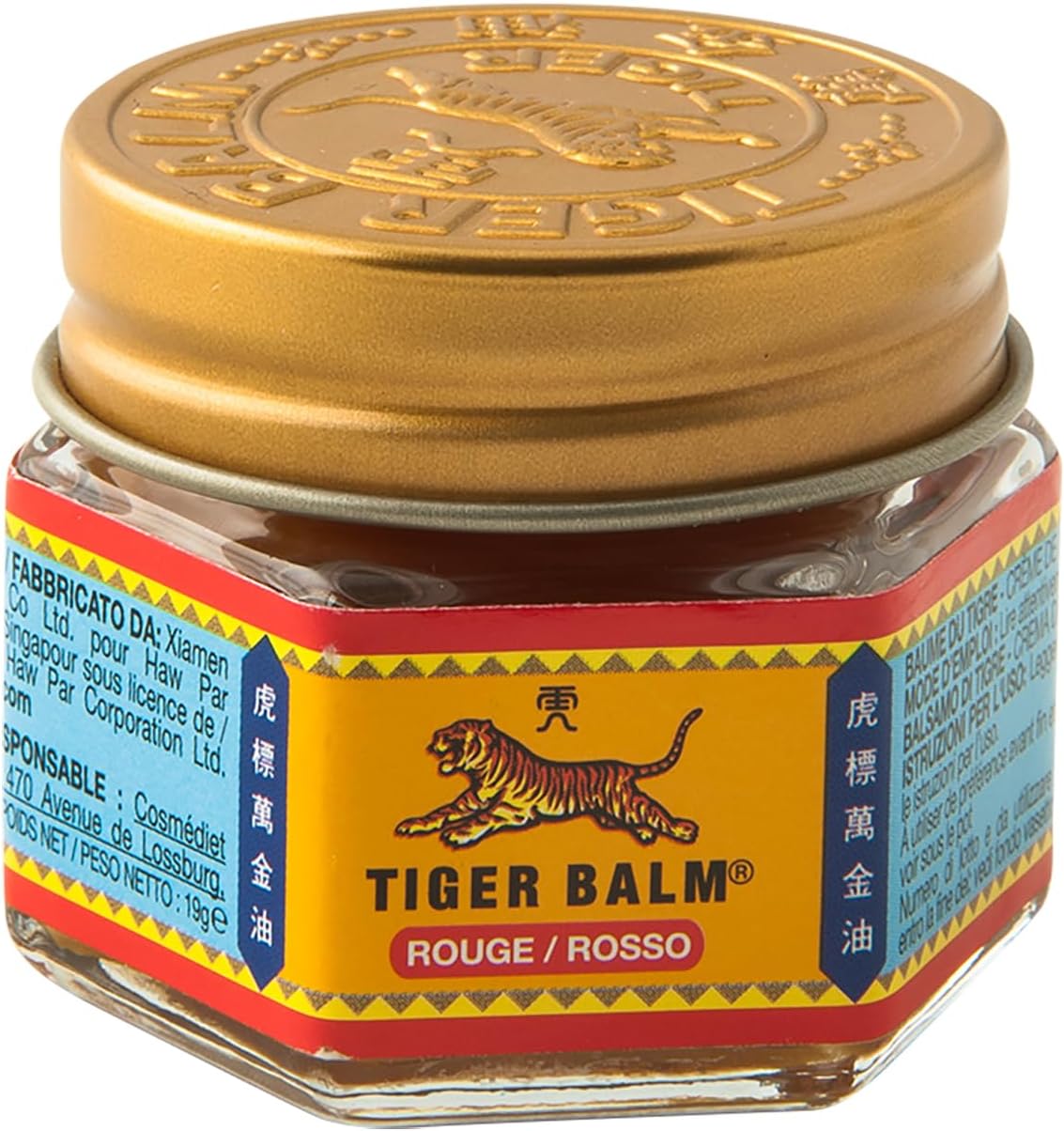 Tiger Balm - BAUME DU TIGRE Rouge à effet chauffant - Contient du camphre et du menthol - Pour sportifs, avant l’effort ou les tensions du quotidien, Réduit les tensions par le massage - 19 g