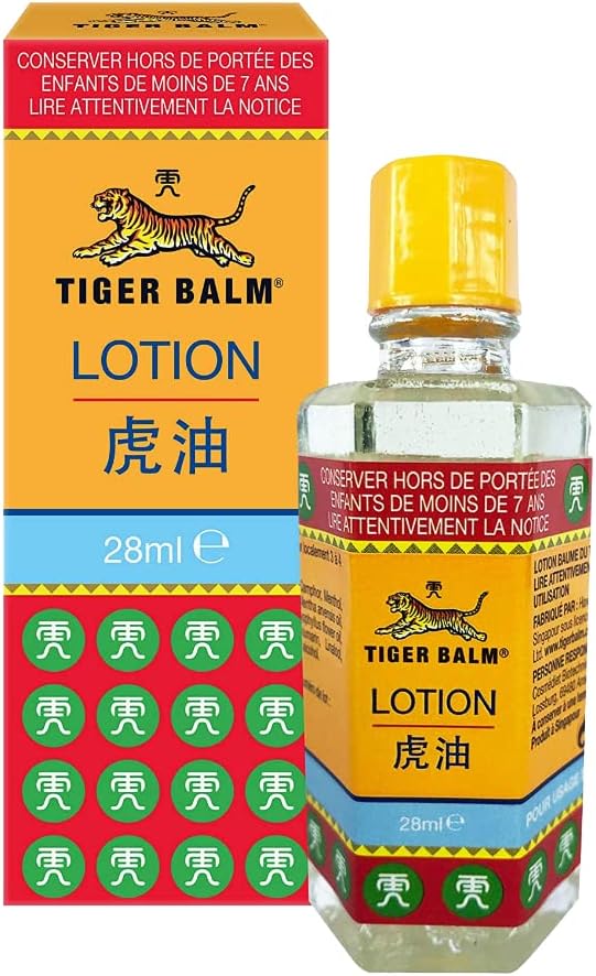 Tiger Balm - Lotion BAUME DU TIGRE - Version Liquide du BAUME DU TIGRE Rouge - En massage en cas de Tensions, ou Avant l’Effort - Contient du Camphre et des Huiles Essentielles